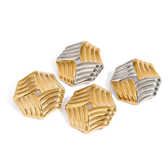 Wholesale Titanium Steel And Stainless Steel Geometric Earrings For Women With Electroplating Treatment