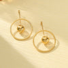 Wholesale Titanium Steel And Stainless Steel Geometric Hollow Large Circle Ball Earrings For Women Electroplated Fashion Style