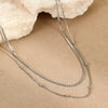 Wholesale Titanium Steel And Stainless Steel Geometric Mini Double Layer Clavicle Necklace With Electroplating Simple Cold Style For Women