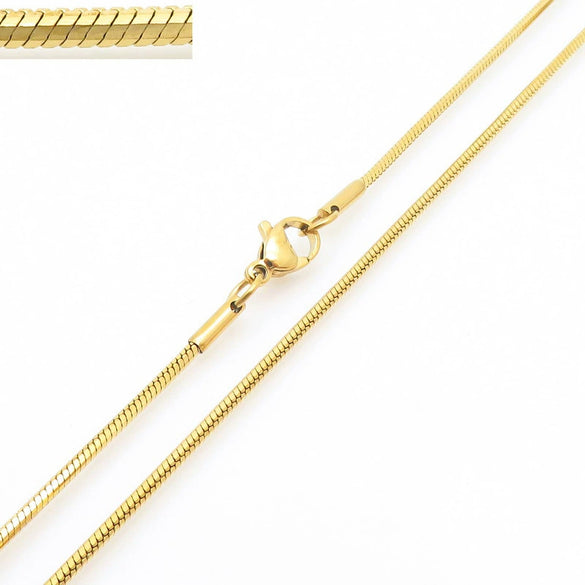 Wholesale Titanium Steel And Stainless Steel Geometric Snake Bone Chain Hiphop Necklace With 18K Gold Vacuum Electroplating