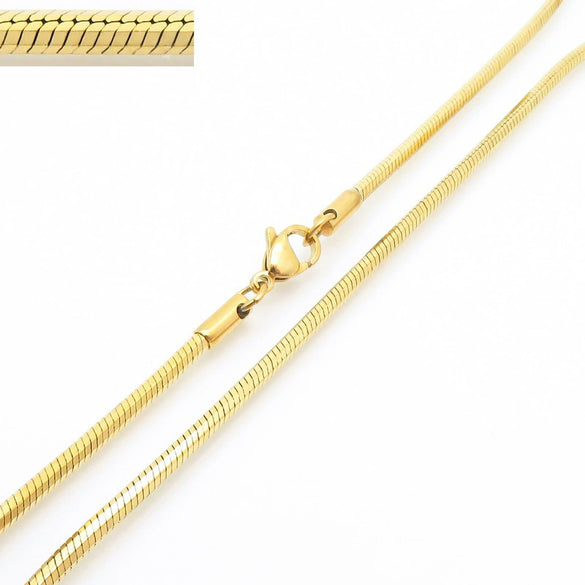 Wholesale Titanium Steel And Stainless Steel Geometric Snake Bone Chain Hiphop Necklace With 18K Gold Vacuum Electroplating
