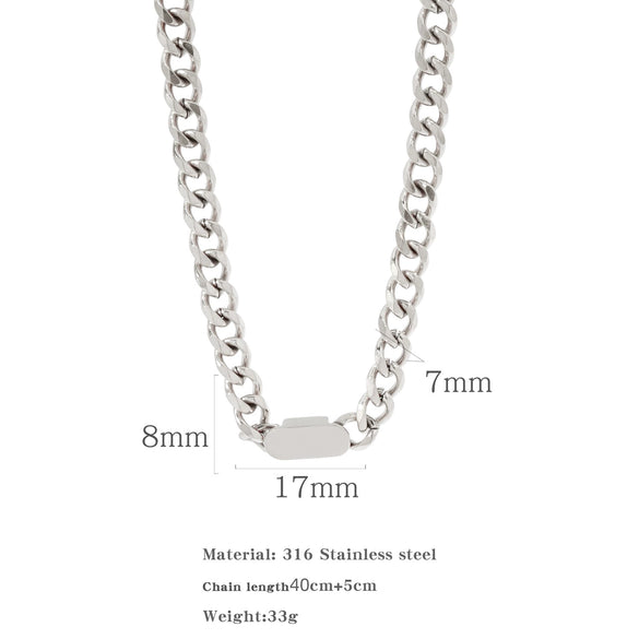 Wholesale Titanium Steel And Stainless Steel Geometric Style Electroplated Heavy Industry Thick Chain Bracelet For Women And Unisex