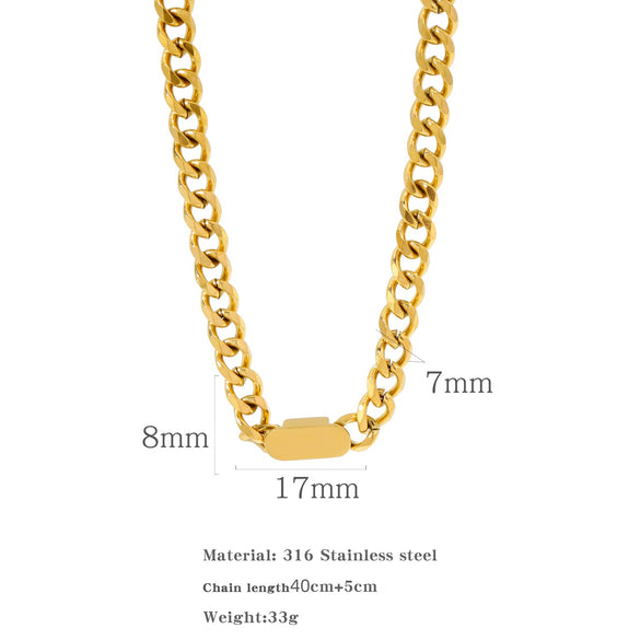 Wholesale Titanium Steel And Stainless Steel Geometric Style Electroplated Heavy Industry Thick Chain Bracelet For Women And Unisex