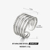 Wholesale Titanium Steel And Stainless Steel Geometric Style Open Adjustable Ring For Women 18K Gold Plated