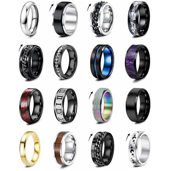 Wholesale Titanium Steel And Stainless Steel Geometric Style Unisex Electroplated Ring Jewelry