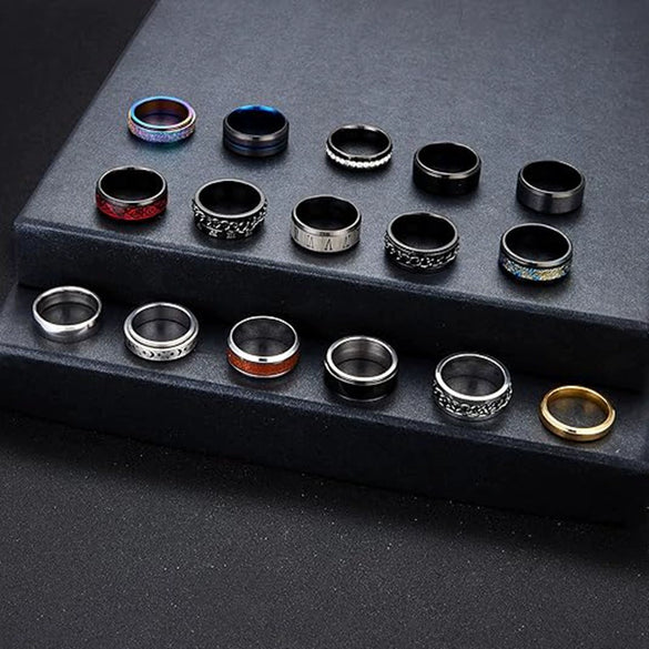 Wholesale Titanium Steel And Stainless Steel Geometric Style Unisex Electroplated Ring Jewelry