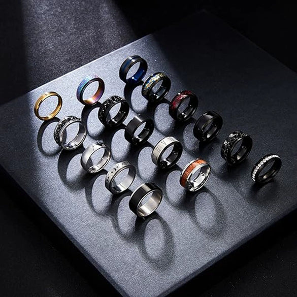 Wholesale Titanium Steel And Stainless Steel Geometric Style Unisex Electroplated Ring Jewelry