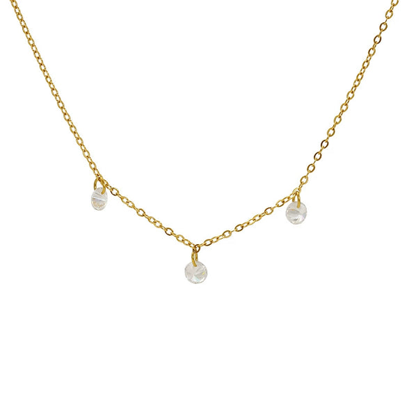 Wholesale Titanium Steel And Stainless Steel Geometric Zircon Necklace For Women With Electroplating