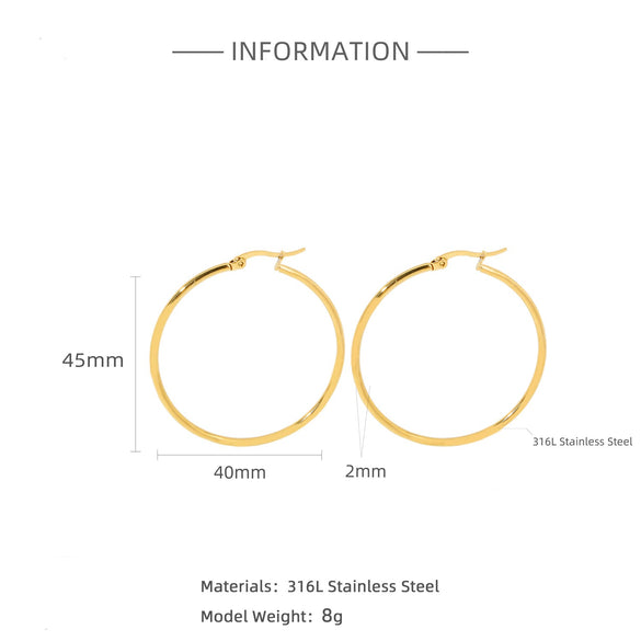 Wholesale Titanium Steel And Stainless Steel Hollow Crescent Earrings With 18K Gold Electroplating