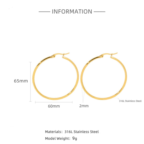Wholesale Titanium Steel And Stainless Steel Hollow Crescent Earrings With 18K Gold Electroplating