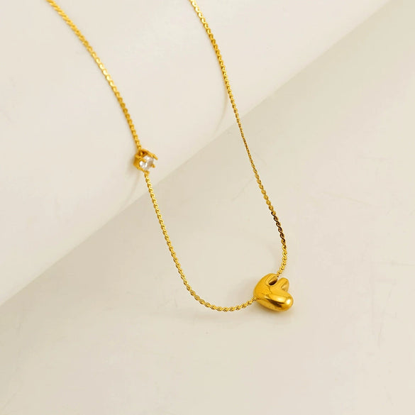 Wholesale Titanium Steel And Stainless Steel Inlaid Zircon Letters Pendant Necklace For Women With Electroplating Treatment