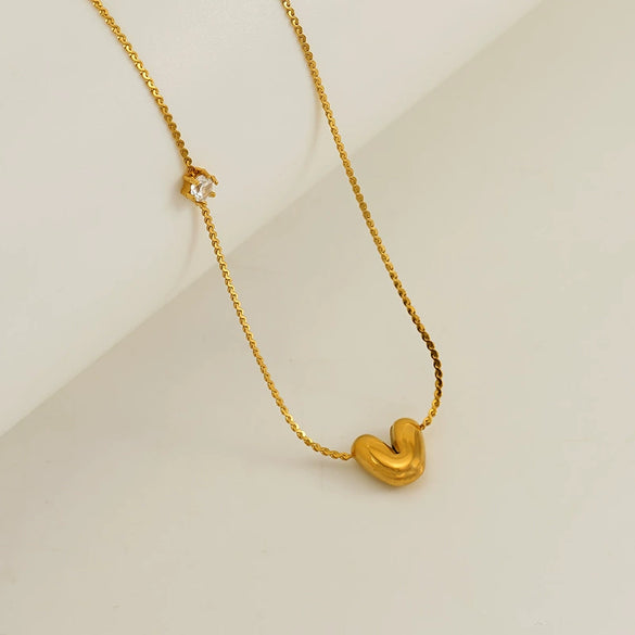 Wholesale Titanium Steel And Stainless Steel Inlaid Zircon Letters Pendant Necklace For Women With Electroplating Treatment