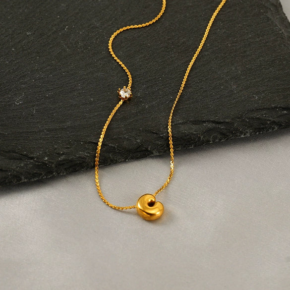 Wholesale Titanium Steel And Stainless Steel Inlaid Zircon Letters Pendant Necklace For Women With Electroplating Treatment