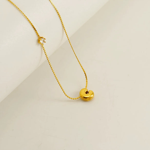 Wholesale Titanium Steel And Stainless Steel Inlaid Zircon Letters Pendant Necklace For Women With Electroplating Treatment