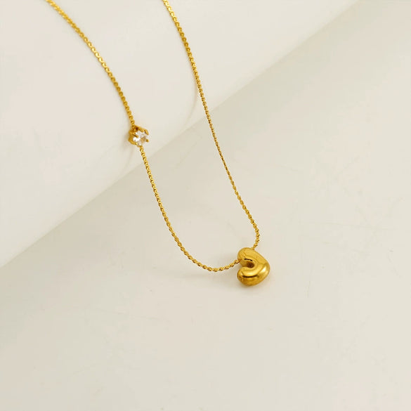 Wholesale Titanium Steel And Stainless Steel Inlaid Zircon Letters Pendant Necklace For Women With Electroplating Treatment