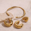 Wholesale Titanium Steel And Stainless Steel Jewelry Set With Geometric Design And Electroplating For Women