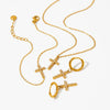 Wholesale Titanium Steel And Stainless Steel Jewelry Suit With Cross Stand Pendant Bear Piglet Small Animal Pattern Electroplated For Women
