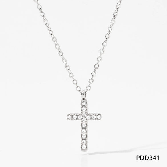Wholesale Titanium Steel And Stainless Steel Jewelry Suit With Cross Stand Pendant Bear Piglet Small Animal Pattern Electroplated For Women