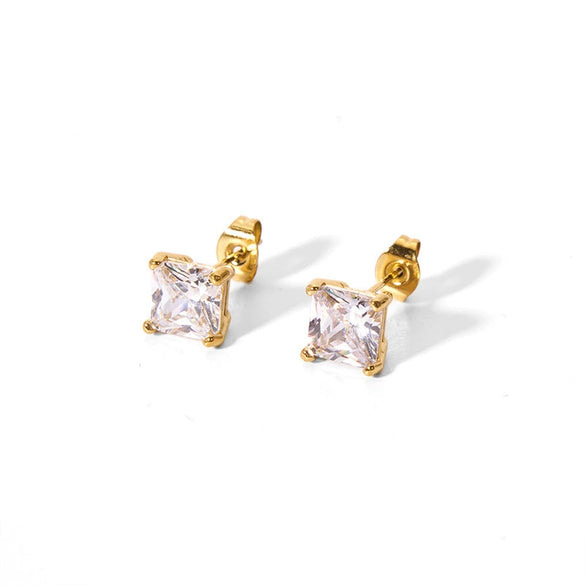 Wholesale Titanium Steel And Stainless Steel Jewelry With Geometric Pattern And Electroplating Treatment Earrings And Necklace Set