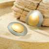 Wholesale Titanium Steel And Stainless Steel 18K Gold Plated Round Earrings Minimalist Style