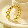 Wholesale Titanium Steel And Stainless Steel 18K Vintage Exaggerated Curved Round Bead Earrings With Electroplating