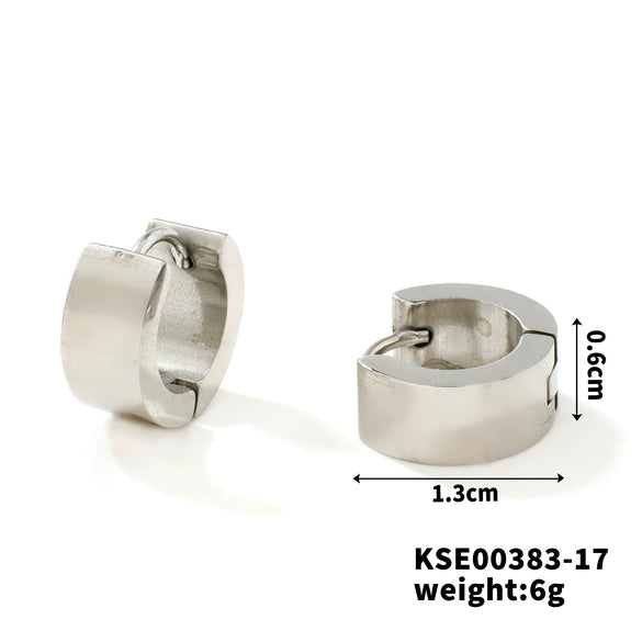 Wholesale Titanium Steel And Stainless Steel Mirror Polished Geometric Earrings For Men And Women