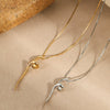 Wholesale Titanium Steel And Stainless Steel Necklace Geometric Line Design Electroplated For Women