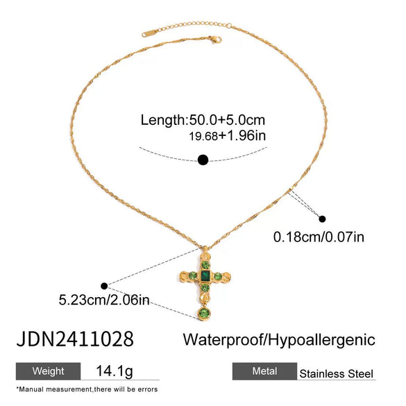 Wholesale Titanium Steel And Stainless Steel Necklace With Cross Design And Electroplating Treatment Geometric Style For Women