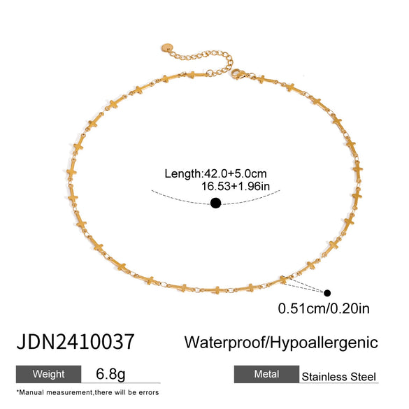 Wholesale Titanium Steel And Stainless Steel Necklace With Geometric Pattern Electroplated Treatment For Women
