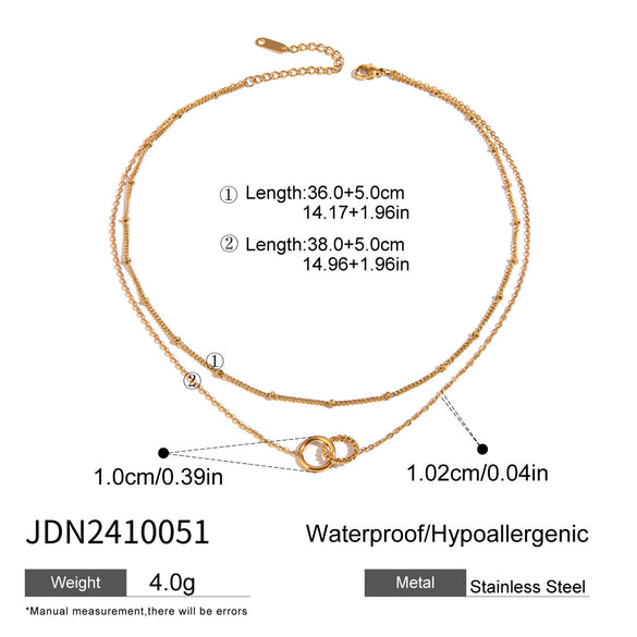 Wholesale Titanium Steel And Stainless Steel Necklace With Geometric Pattern Electroplated Treatment For Women