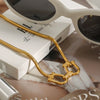 Wholesale Titanium Steel And Stainless Steel Necklace With Geometric Pattern Electroplated Treatment For Women