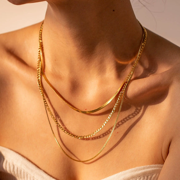 Wholesale Titanium Steel And Stainless Steel Necklace With Geometric Styling And Electroplating For Women