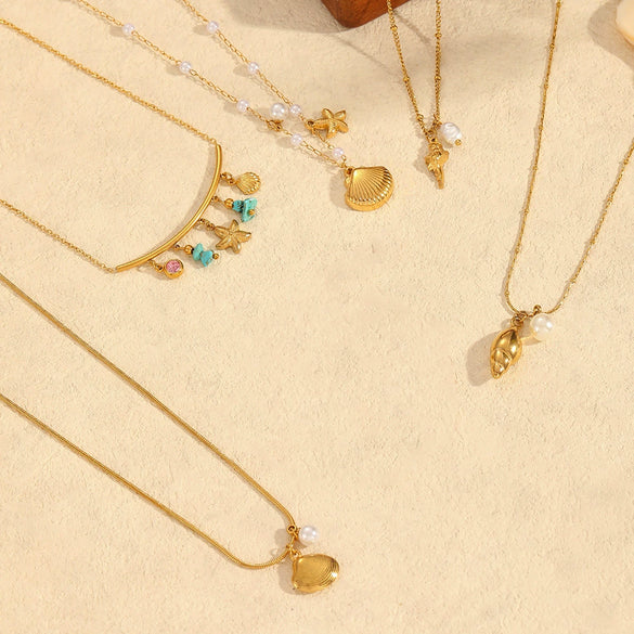 Wholesale Titanium Steel And Stainless Steel Necklace With Star Pattern Electroplated Women's Jewelry