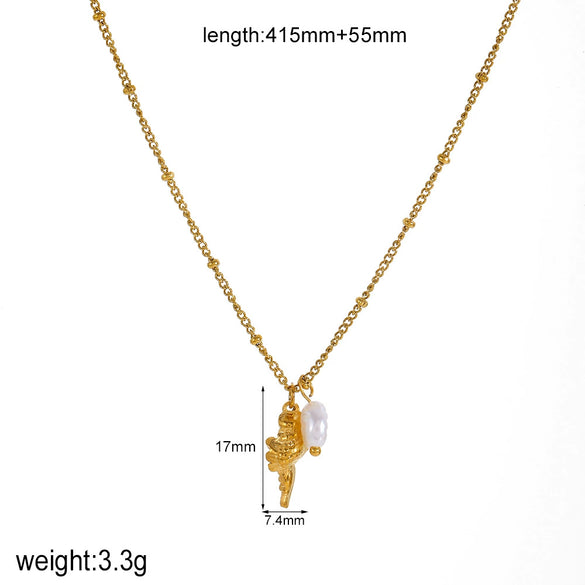Wholesale Titanium Steel And Stainless Steel Necklace With Star Pattern Electroplated Women's Jewelry