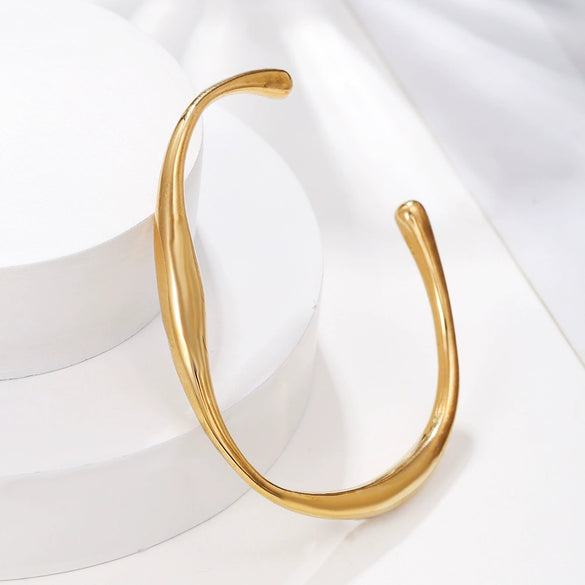 Wholesale Titanium Steel And Stainless Steel Open Bracelet With Geometric Design And Electroplating For Women And Unisex