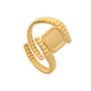 Wholesale Titanium Steel And Stainless Steel Opening Ring Geometric Style Electroplated For Women And Couples