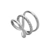 Wholesale Titanium Steel And Stainless Steel Opening Ring Geometric Style Electroplated For Women And Couples