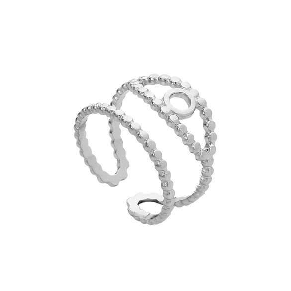 Wholesale Titanium Steel And Stainless Steel Opening Ring Geometric Style Electroplated For Women And Couples