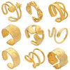 Wholesale Titanium Steel And Stainless Steel Opening Ring Geometric Style Electroplated For Women And Couples