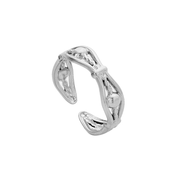 Wholesale Titanium Steel And Stainless Steel Opening Ring Geometric Style Electroplated For Women And Couples