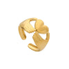 Wholesale Titanium Steel And Stainless Steel Opening Ring Geometric Style Electroplated For Women And Couples
