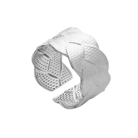 Wholesale Titanium Steel And Stainless Steel Opening Ring Geometric Style Electroplated For Women And Couples