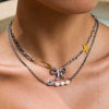 Wholesale Titanium Steel And Stainless Steel Pearl Necklace With Geometric Design And Electroplating For Women
