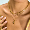 Wholesale Titanium Steel And Stainless Steel Pearl Necklace With Geometric Design And Electroplating For Women