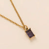 Wholesale Titanium Steel And Stainless Steel Retro Geometric Ochain Necklace With December Birthstone Pendant Plated In 18K Gold Color Unisex