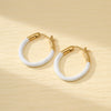 Wholesale Titanium Steel And Stainless Steel Retro Geometric Round Earrings With Oil Dropping Design And Electroplating Treatment For Women