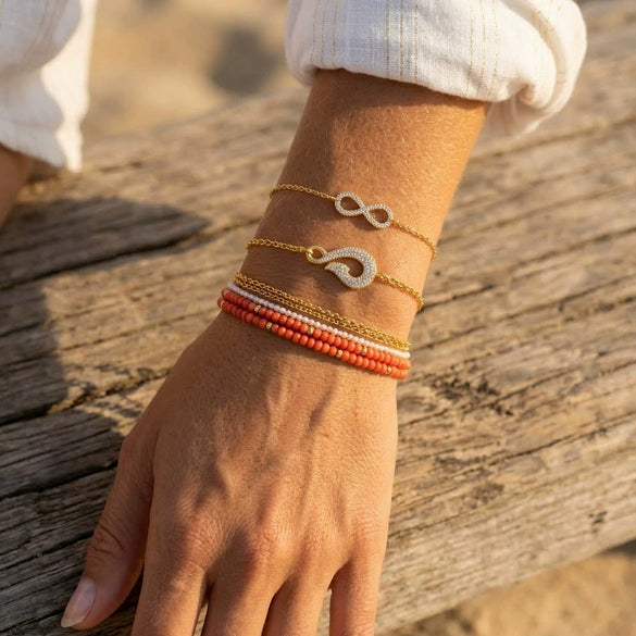 Wholesale Titanium Steel And Stainless Steel Rhinestone Fish Hook Marine Jewelry Necklace And Bracelet Set For Women With Electroplating