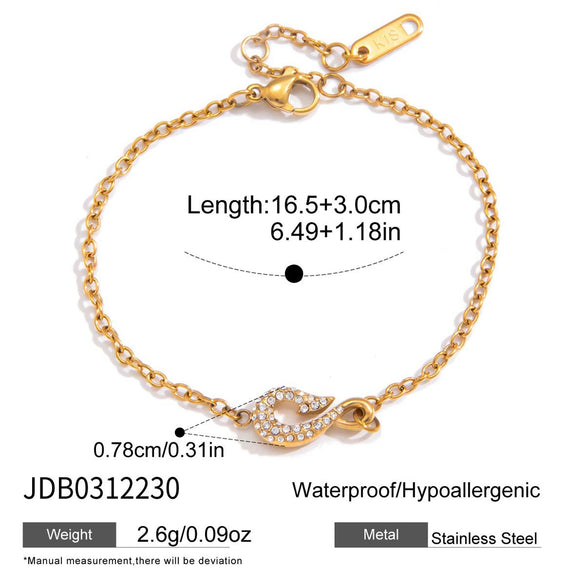 Wholesale Titanium Steel And Stainless Steel Rhinestone Fish Hook Marine Jewelry Necklace And Bracelet Set For Women With Electroplating