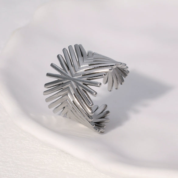 Wholesale Titanium Steel And Stainless Steel Ring For Women Non Fading Adjustable Light Luxury Style With Electroplating
