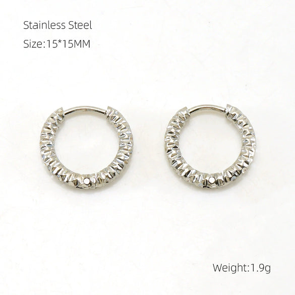 Wholesale 316L Stainless Steel And 316L Stainless Steel Simple Geometric Electroplated Flower Coil Earrings Unisex